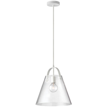  871P-WH - 1 Light Incandescent Pendant Matte White Finish with Clear Glass