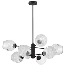  ABI-268P-MB-CLR - 8 Light Halogen Matte Black Pendant w/ Clear Glass