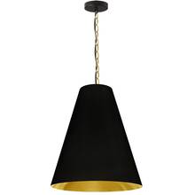  ANA-M-AGB-698 - 1 Light Medium Anaya Aged Brass Pendant with Black/Gold Shade