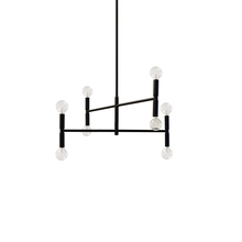  AVA-188C-MB - 8 Light Incandescent Matte Black Chandelier