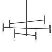  AVA-4012C-MB - 12 Light Incandescent Matte Black Chandelier