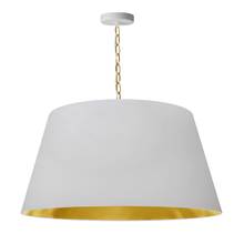  BRY-L-AGB-692 - 1 Light Brynn LG Pendant, White/Gold Shade, Aged Brass