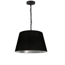  BRY-S-BK-697 - 1 Light Brynn Small Pendant, Black/Silver Shade, Black