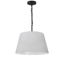  BRY-S-BK-790 - 1 Light Brynn Small Pendant, White Shade, Black