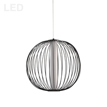  CHR-161LEDP-MB - 20W LED Pendant, Matte Black with White Acrylic Diffuser