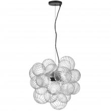  CLZ-206P-MB - 6 Light Halogen Pendant Matte Black with Clear Spiral Glass