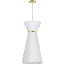  CTN-141P-AGB-790 - 1 Light Incandescent Pendant, Aged Brass w/ Fabric Shade