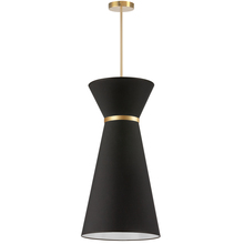  CTN-141P-AGB-797 - 1 Light Incandescent Pendant, Aged Brass w/ Fabric Shade