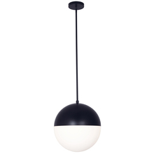  DAY-143P-MB - 3 Light Halogen Pendant, Matte Black Finish with White Glass