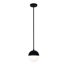  DAY-71P-MB - 1 Light Halogen Pendant, Matte Black Finish with White Glass