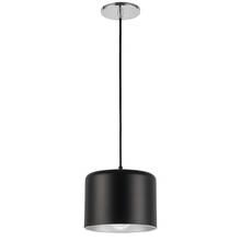 Dainolite EMI-81P-PC-MB - 1 Light Incandescent Pendant, Polished Chrome with Matte Black & Silver Shade