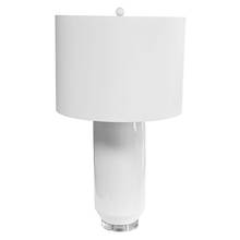  GOL-301T-WH - 1 Light Ceramic Oversized Table Lamp, White Finish