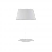  GTC-R281T-MW-WH - 1 Light Incandescent Round Base Table Lamp Matte Black with White Shade