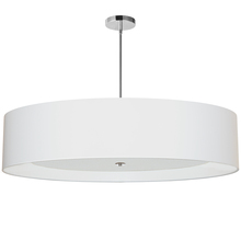  HEL-406P-PC-WH - 6 Light Polished Chrome Helena Pendant w/ White Shade and White Fabric Diffuser