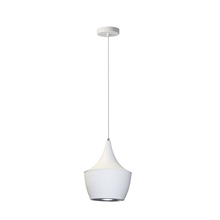  HKI-91P-WH - 1 Light Pendant, Matte White / Silver