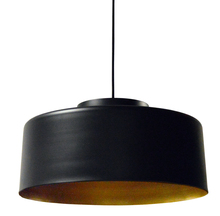  KUP-201P-BK-GLD - 1 Light Metal Pendant, Black and Gold Finish