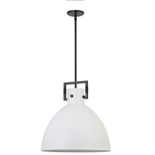  LBY-201P-MW-MB - 1 Light Incandescent Pendant Matte Black with Matte White Metal Shade