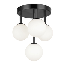  MGL-94FH-MB - 4 Light Flush Mount, Matte Black with White Opal Glass