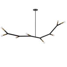  MOR-608HP-MB-AGB - 8 Light Incandescent Horizontal Pendant Matte Black / Aged Brass