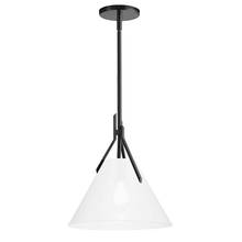  NIC-101P-MB - 1 Light Incandescent Pendant, Matte Black with Opal Glass