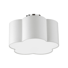  PLX-152FH-PC-WH - 3 Light Incandescent Flush Mount, Polished Chrome w/ White Shade