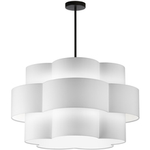  PLX-284C-MB-WH - 4 Light Incandescent Chandelier, Matte Black with White Shade