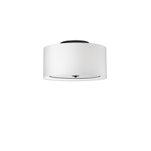  POR-163FH-MB-WH - 3 Light Incandescent Flush Mount, Matte Black with White Shade