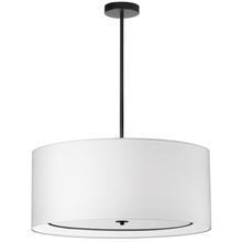  POR-304P-MB-WH - 4 Light Incandescent Pendant, Matte Black with White Shade