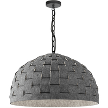  PRA-241P-MB-500 - 1 Light Incandescent Pendant, Matte Black with Grey Felt Shade