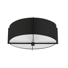  PST-153SF-MB-BK - 3 Light Incandescent Semi-Flush Mount, Matte Black with Black Shade