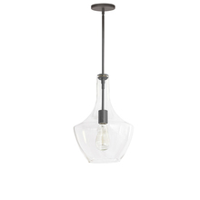  PTL-101P-MB - 1 Light Incandescent Pendant, Matte Black with Clear Glass