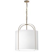  QCY-221P-GLD-WH - 3 Light Incandescent Pendant Gold with White Shade