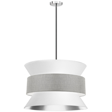  QUA-244P-WH-GRY - 4 Light Incandescent Pendant Polished Chrome with White Grey Shade