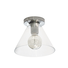  RSW-91FH-SC-CLR - 1 Light Incandescent Flush Mount, Satin Chrome with Clear Glass