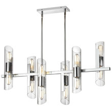  SAM-4012HC-PC - 12 Light Horizontal Polished Chrome Chandelier w/ Clear Fluted Glass