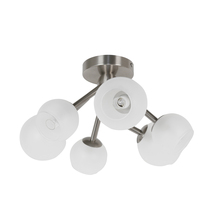  TWD-166SF-SC - 6 Light Halogen Semi Flush, Satin Chrome Finish with Frosted Glass