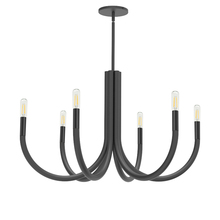  WAN-286C-MB - 6 Light Incandescent Chandelier, Matte Black