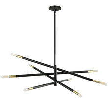  WAN-548P-MB-AGB - 8 Light Incandescent Pendant, Matte Black and Aged Brass