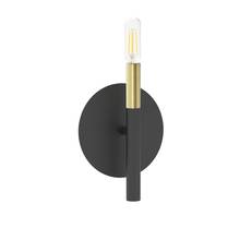  WAN-91W-MB-AGB - 1 Light Incandescent Wall, Sconce Matte Black and Aged Brass