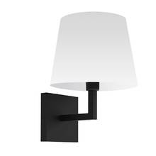  WHN-91W-MB-WH - 1 Light Incandescent Wall, Sconce Matte Black with White Shade