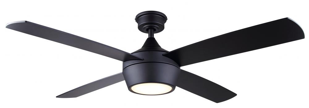 Judson 52" Indoor Matte Black Standard Ceiling Fan with Soft White Integrated LED w/ Remote Incl