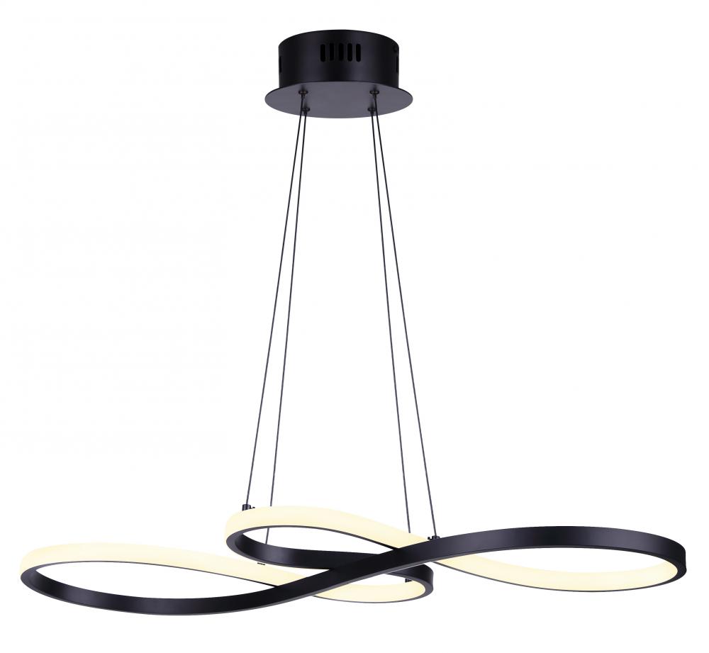 OLA, LCH213A29BK, MBK Color, 29" Wide Cord LED Chandelier, 45.5W LED (Integrated), Dimmable