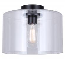  IFM2125B12BK - Sklo 1 Light Flush Mount with Matte Black Finish and Clear Shade