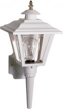  SF77/897 - 1 Light - 17'' Coach Lantern with Finial; Beveled Acrylic Panels; White Finish