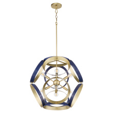 Quorum 865-8-3280 - DOMAIN 22" PENDANT - BLUE/AGED BRASS