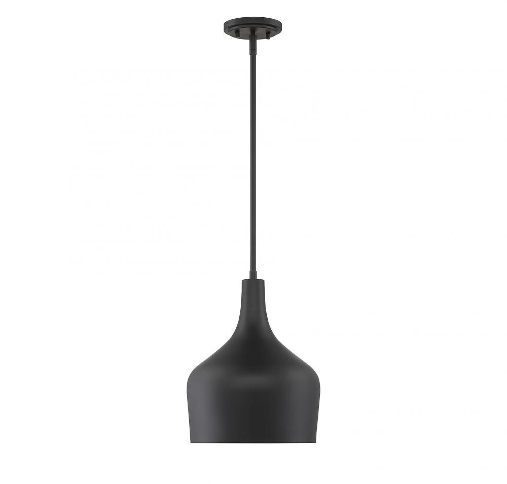 1-Light Pendant in Matte Black