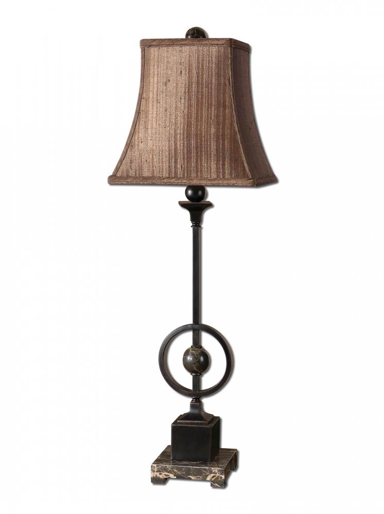 One Light Lightly Distressed Dark Bronze Table Lamp