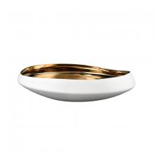  H0017-9746 - Greer Bowl - Low White and Gold Glazed (2 pack)