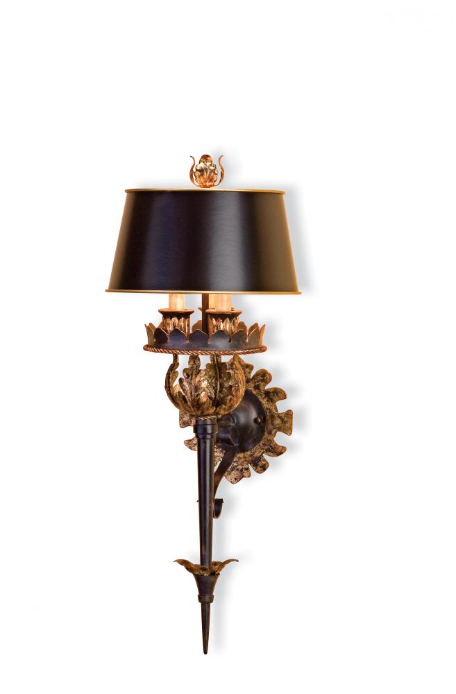 The Duke Gold Wall Sconce, Bla