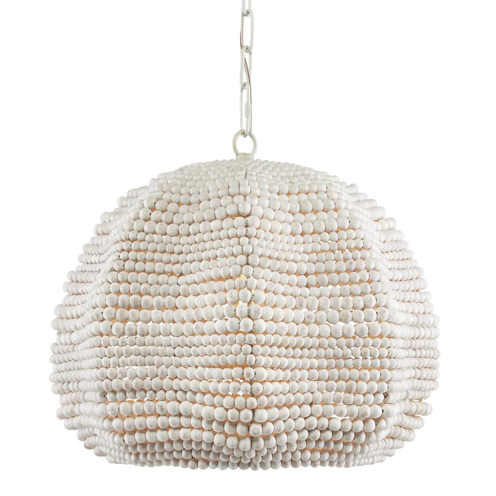 Octavia White Beaded Pendant